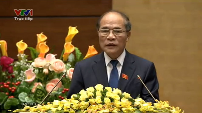 Chủ tịch Quốc hội Nguyễn Sinh Hùng phát biểu khai mạc