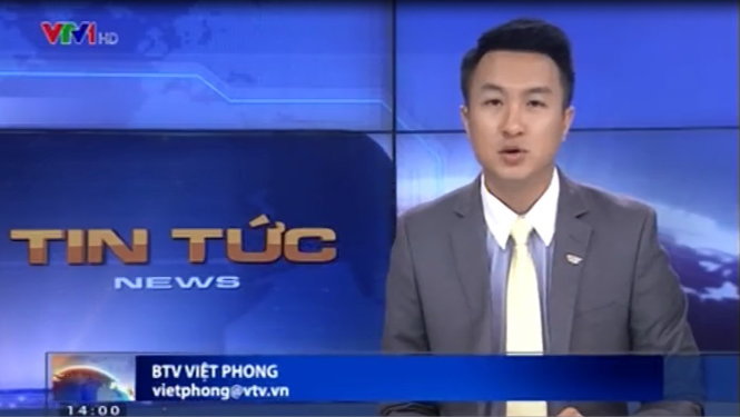 Việt Phong trong bản tin thời sự của VTV - Ảnh chụp màn hình.