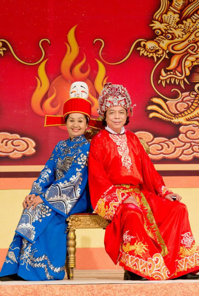 Hai nghệ sĩ Xuân Hương và Thanh Hoàng tham gia kịch Táo quân 2015 của HTV