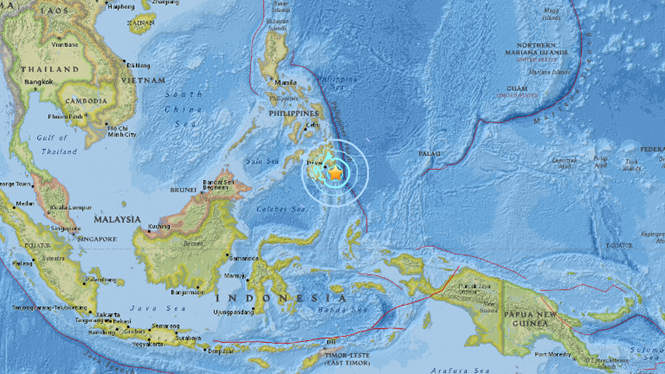 Động đất 6,3 độ Richter sáng 24.9 tại khu vực ngoài khơi đảo Mindanao, Philippines /// Cơ quan khảo sát địa chất Mỹ