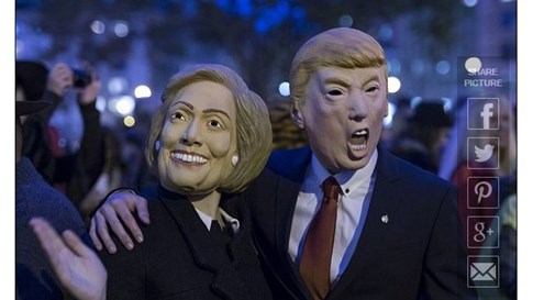 Giới trẻ điên cuồng lùng sục mặt nạ Donald Trump và Hillary Clinton chơi Halloween - ảnh 2
