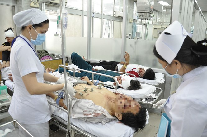 Các nạn nhân được điều trị tại Bệnh viện Chợ Rẫy (TP.HCM) /// Ảnh: Duy Tính