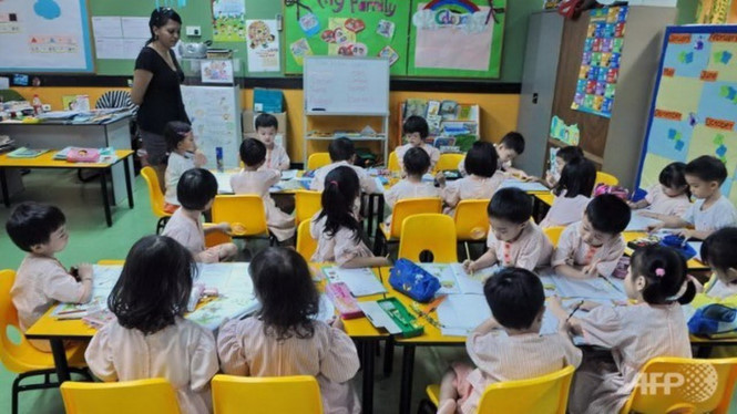 Một trường tiểu học ở Singapore /// AFP
