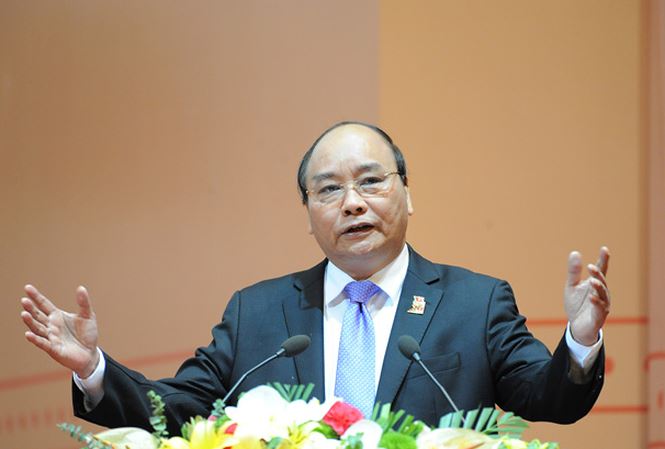 Thủ tướng Nguyễn Xuân Phúc phát biểu tại Đại hội ngày 13/12. Ảnh: Như Ý.