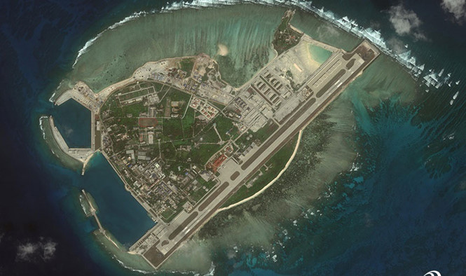 Trung Quốc xây dựng nhiều hạ tầng trên đảo Phú Lâm  /// Ảnh: AMIT