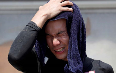 Người dân Nhật khổ sở vì nắng nóng /// Ảnh: Reuters
