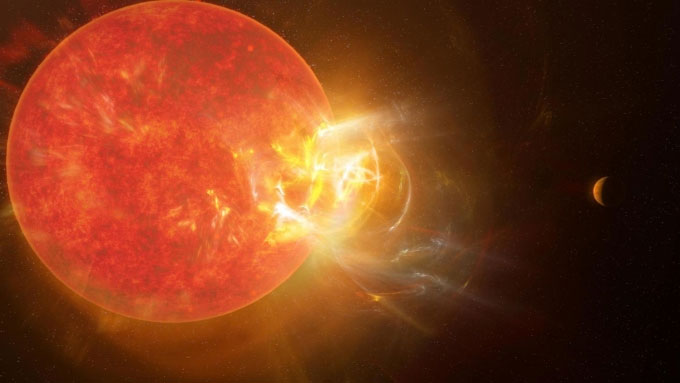  Mô phỏng chớp sáng phun lên từ ngôi sao Proxima Centauri. 