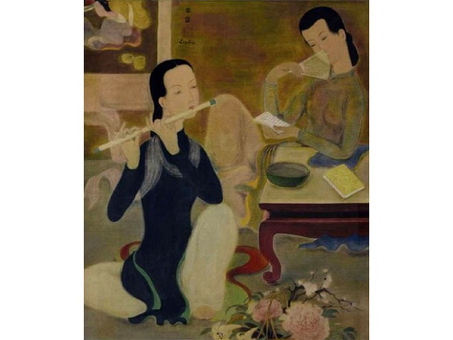 Họa sĩ Lê Phổ cũng vẽ nhiều tranh thiếu nữ mặc áo dài /// Ảnh: Christie.com