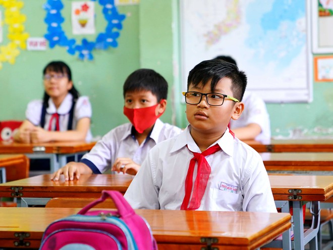 Học sinh lớp 5 Trường tiểu học Trần Quốc Toản (Q.Tân Bình, TP.HCM) sẽ phân tuyến vào Trường THCS Trường Chinh /// Ảnh: Độc Lập
