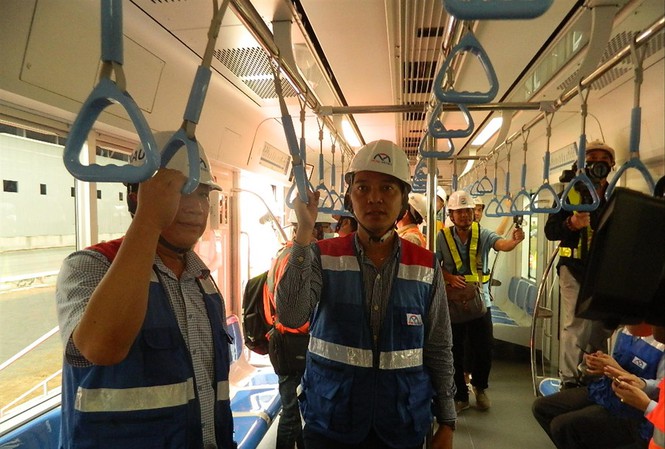 Đoàn tàu đầu tiên tuyến metro Bến Thành – Suối Tiên đã được TPHCM nhập về Depot Long Bình sẵn sàng chạy thử nghiệm. Ảnh: Huy Thịnh