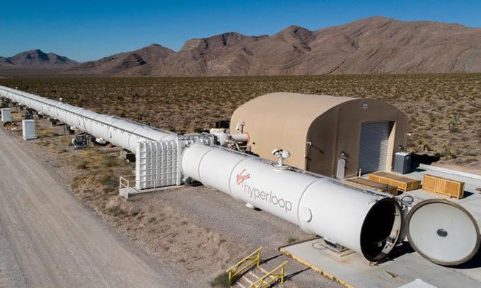 Tuyến đường tàu hyperloop thử nghiệm tại Las Vegas.