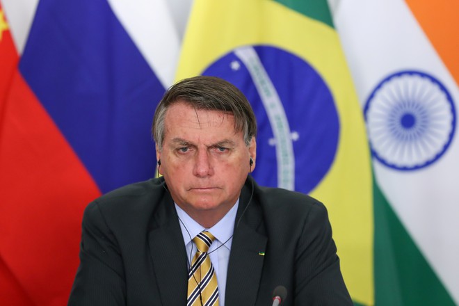 Tổng thống Brazil Jair Bolsonaro trong một cuộc họp tại thủ đô Brasilia /// Reuters