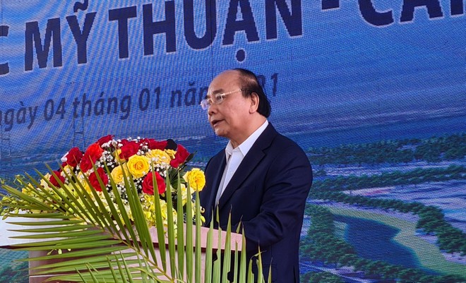 Khởi công xây dựng tuyến cao tốc Mỹ Thuận - Cần Thơ - ảnh 1