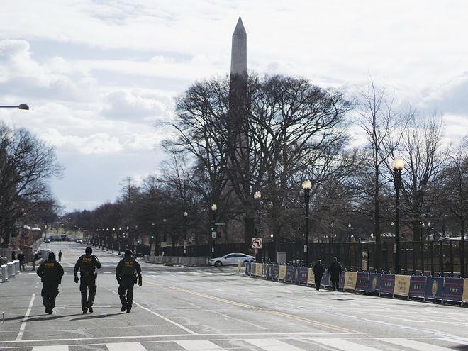 Đường phố Washington D.C trước lễ nhậm chức  /// Ảnh: AFP