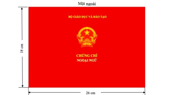 Mẫu chứng chỉ theo Khung năng lực ngoại ngữ 6 bậc dùng cho Việt Nam của Bộ GD-ĐT /// Ảnh Quý Hiên chụp tài liệu