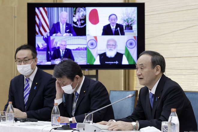 Thủ tướng Suga và Tổng thống Biden vừa qua đã tham dự Hội nghị thượng đỉnh "Bộ tứ kim cương" /// Reuters