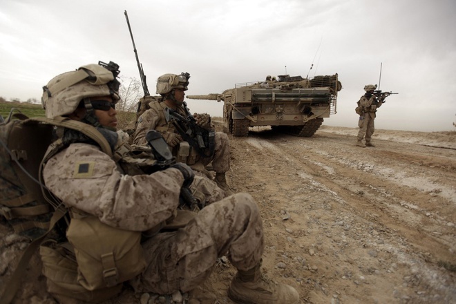 Lính Mỹ tại thị trấn Marjah miền nam Afghanistan /// AFP