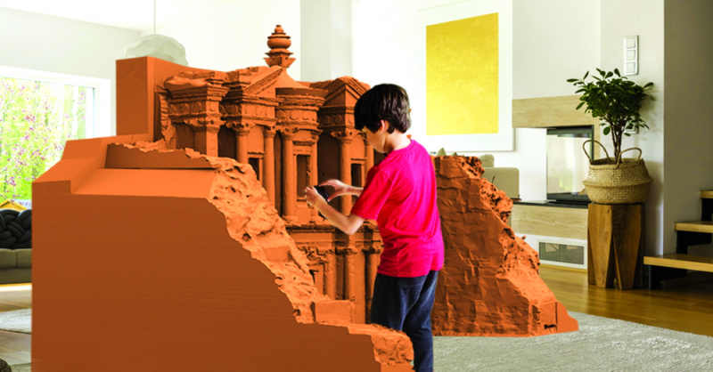 Ứng dụng TimeLooper giúp học sinh có thêm trải nghiệm tham quan hấp dẫn, bổ ích. Tiêu biểu như dự án thành phố cổ Petra được tái dựng sống động và chi tiết dưới dạng mô hình 3D thu nhỏ - Ảnh: Cerengultekin
