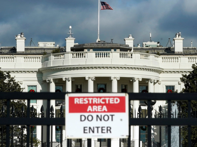 Quang cảnh Nhà Trắng vào ngày đầu tiên chính phủ liên bang đóng cửa ngày 22.12.2018 /// REUTERS