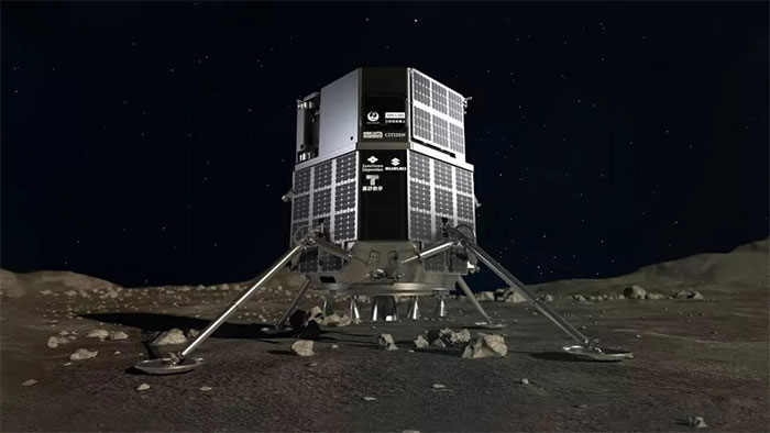  Minh họa trạm đổ bộ Hakuto-R trên Mặt trăng. 