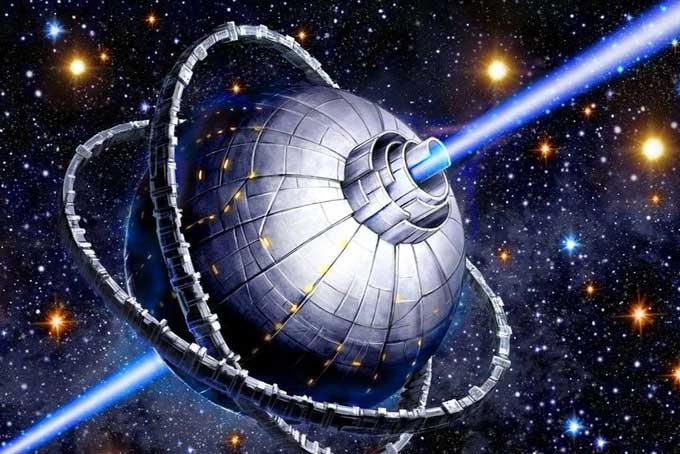 Một con tàu giả định của người ngoài hành tinh đang truyền tín hiệu vô tuyến vào không gian.